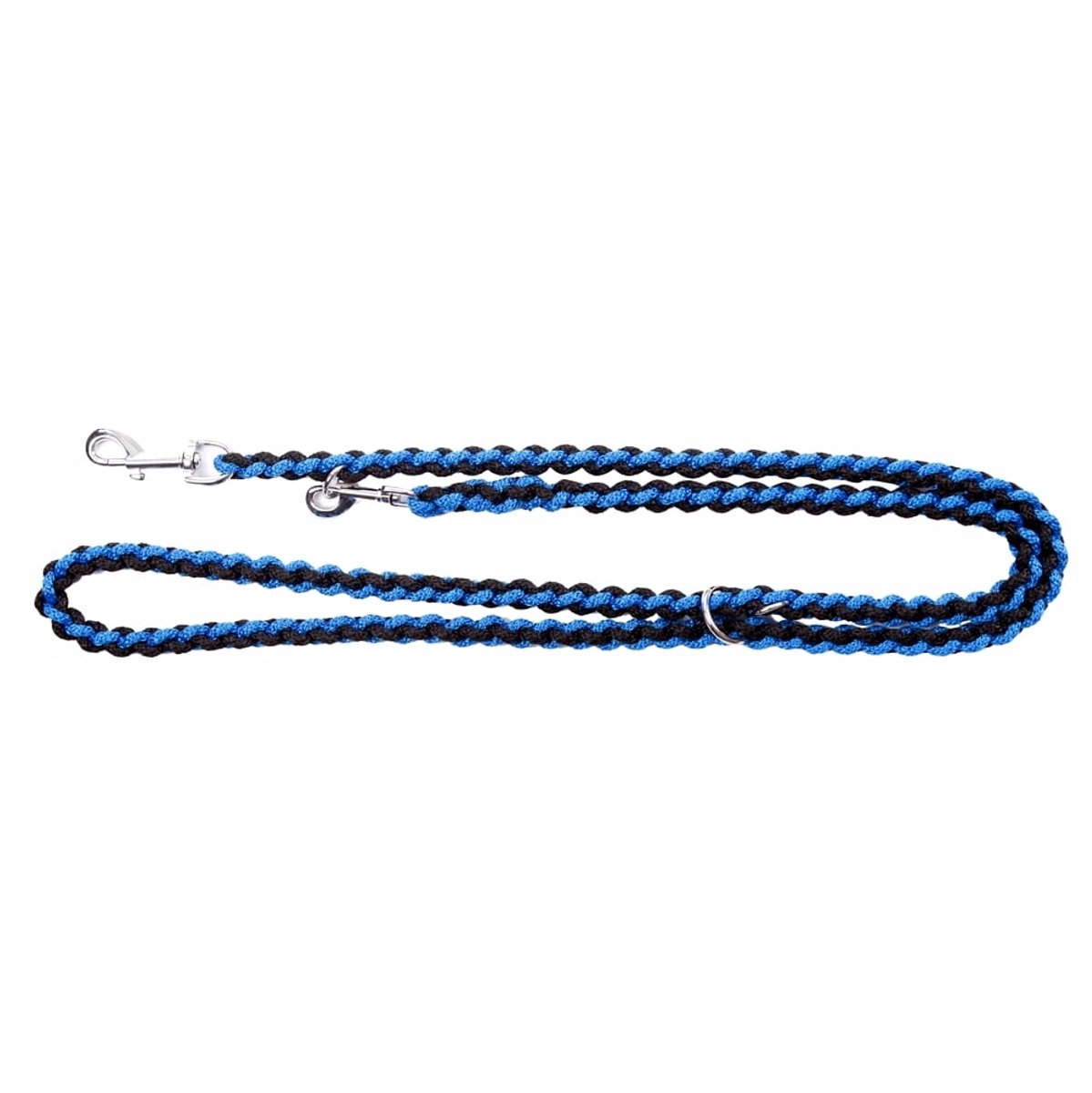 Dingo Verstelbare Vierkante Hondenriem - 220cm - Blauw/Zwart