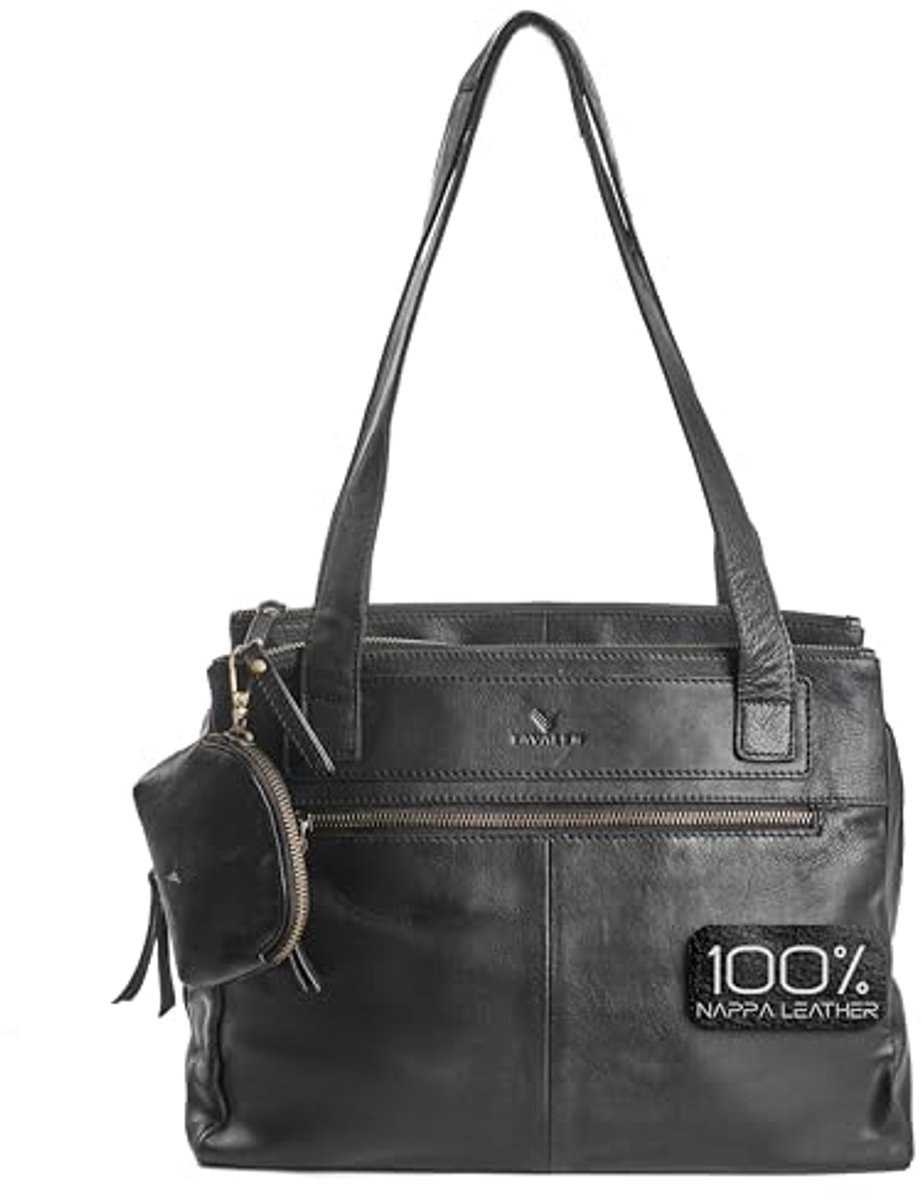 Elegante Grote Leren Damestas - Veel Vakken, Ideaal voor Dames, Hoogwaardige Tote Bag