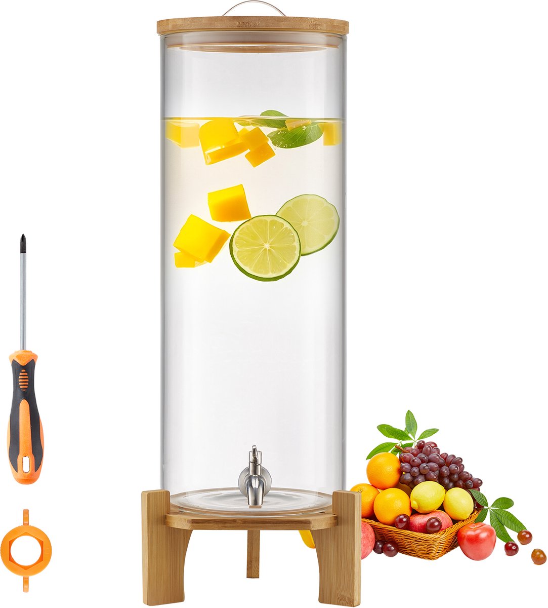 VEVOR Drankdispenser 1x13l Sapdispenser Met Kraan voor Feesten Bars Glas