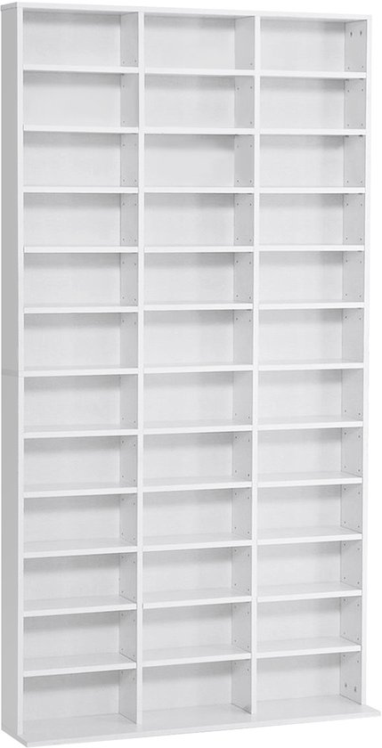 Meuble de rangement pour CD HOMCOM - Bois - 195 x 24 x 102 cm - Wit