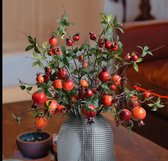 Kunst granaatappel decoratieve takken – Hoogwaardige Realistische decoratie takken – Set van 4 (hoogte circa 80 cm) – Ideaal voor Binnen & Buiten