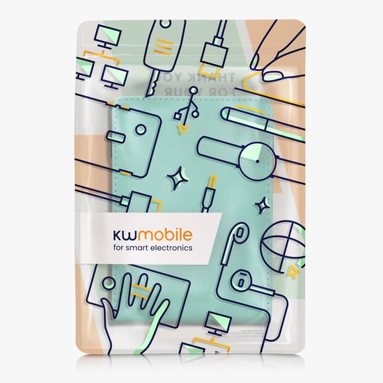 kwmobile e-reader hoesje geschikt voor Kobo Clara HD hoes - E reader flip case van kunstleer - Ereader cover met handgrip en stand - In mintgroen van Merkloos — afbeelding 4