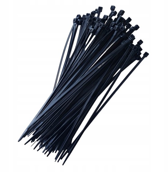 Ivana kabelbinders tiewrap zwart 200 x 3,6 mm 100 stuks - Schroeven