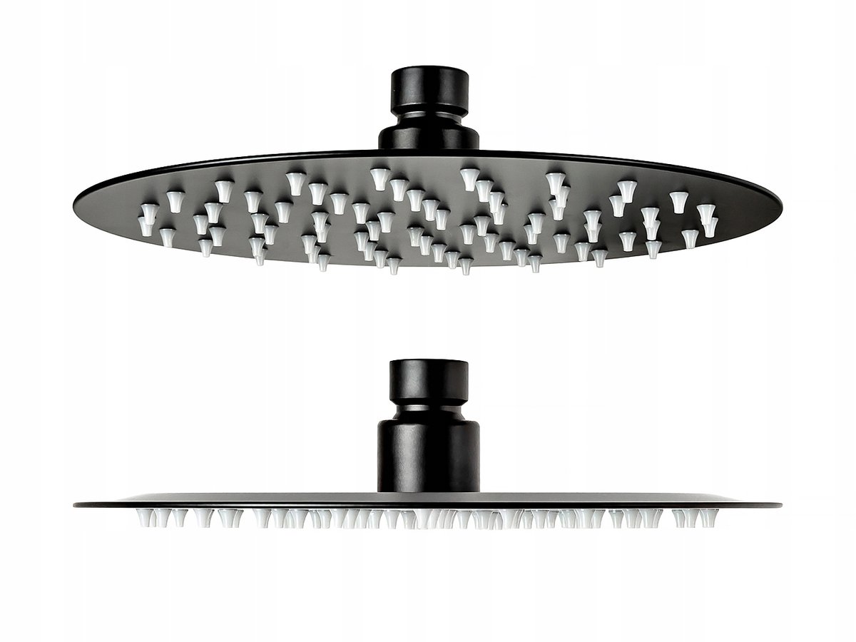 Zwarte Regendouche 20cm Ultra Dun RVS - Modern Design