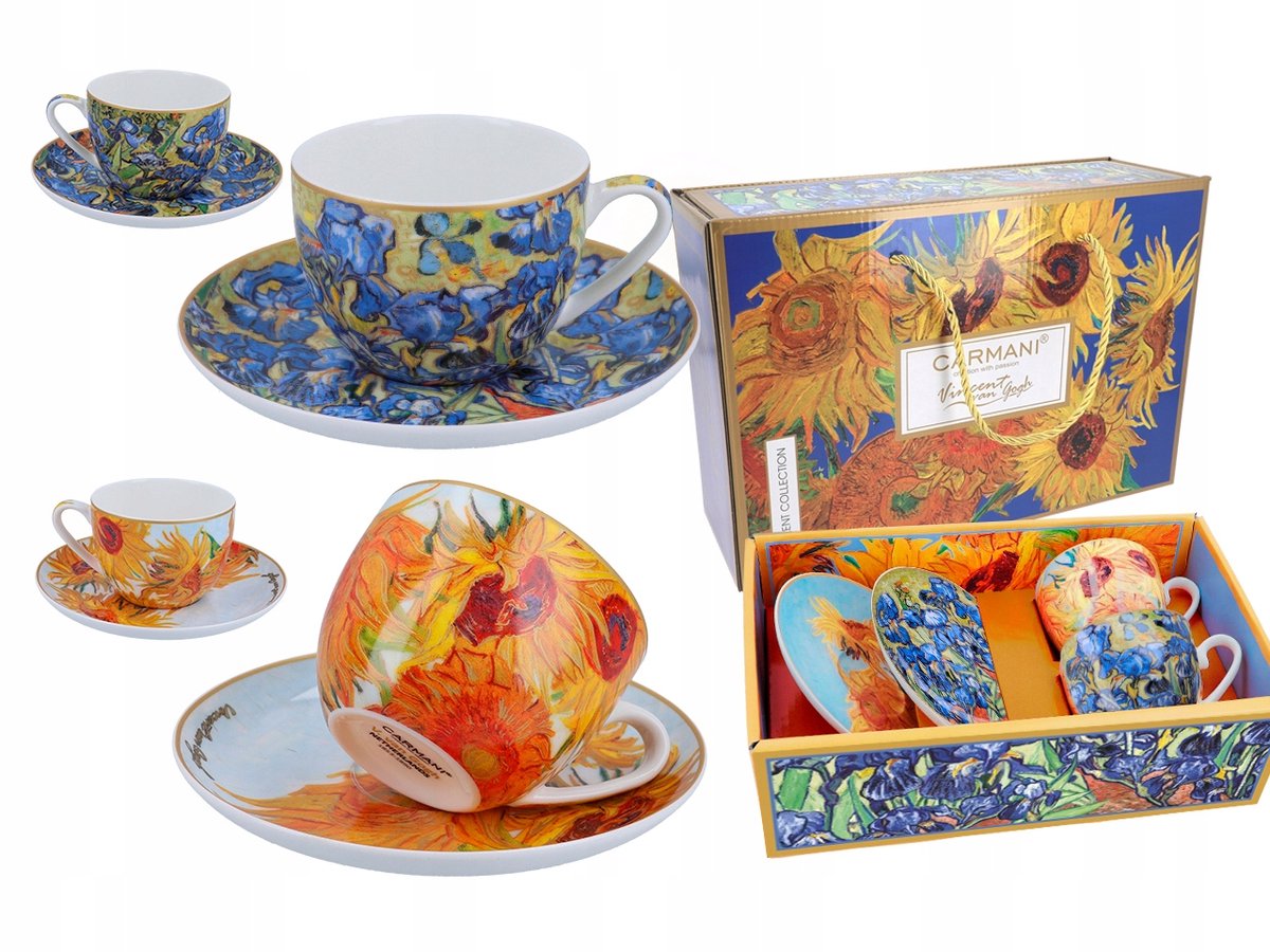 2-delige Kop en Schotel Set - Van Gogh Zonnebloemen & Iris (Carmani)