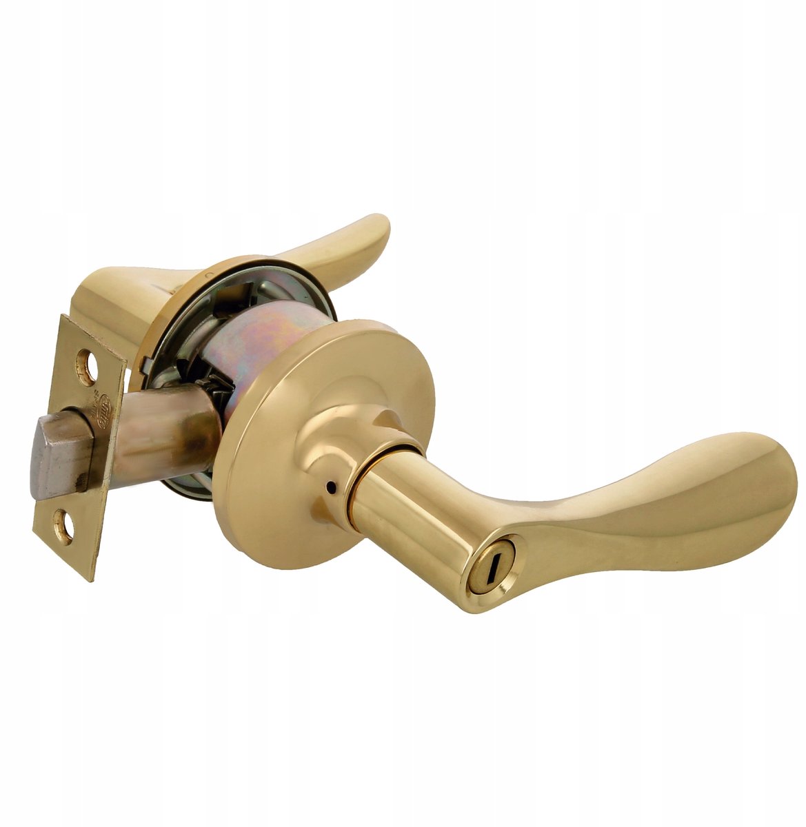 Messing Goud Badkamer Deurkruk met Slot 35-45mm Rechts