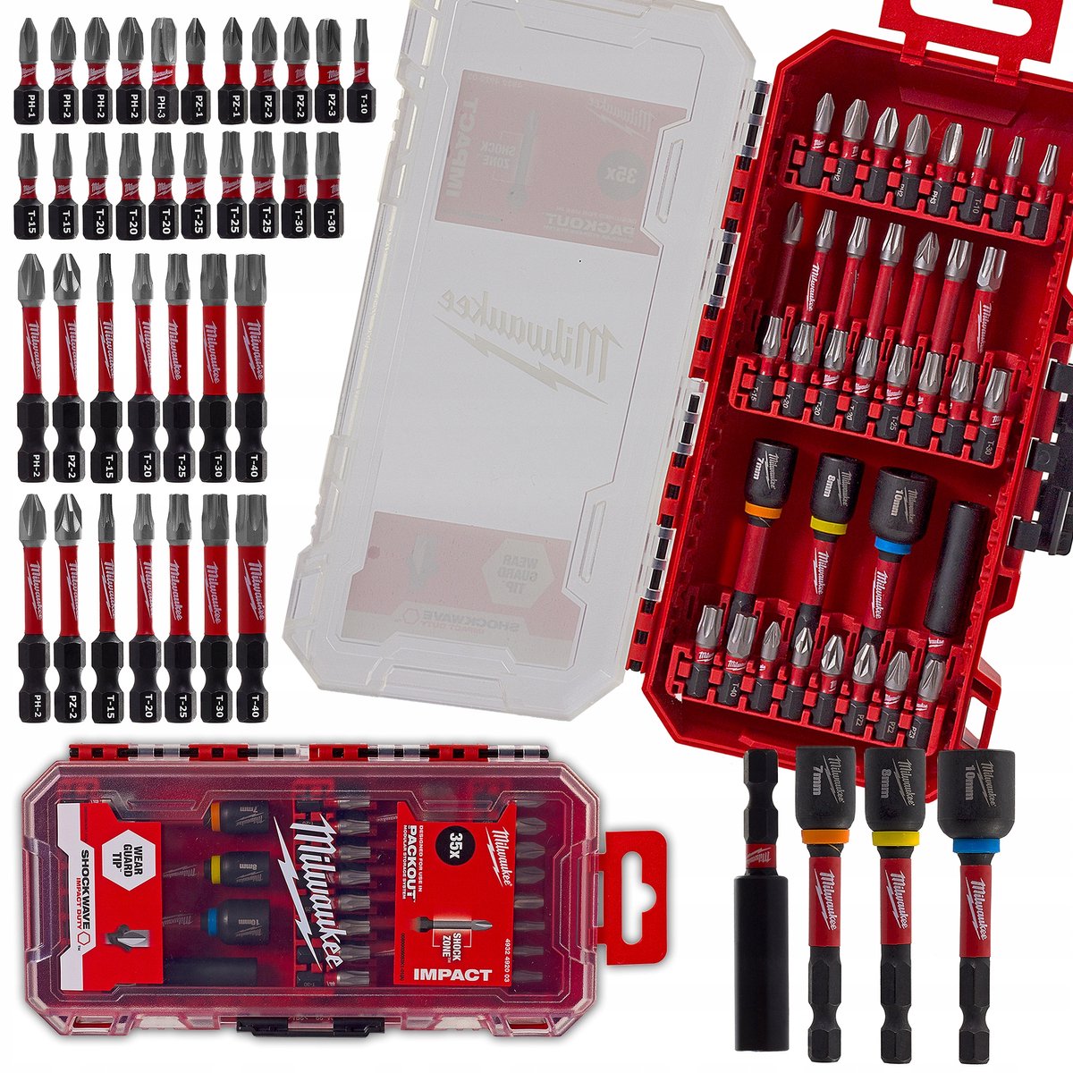 Milwaukee Shockwave Bitset 35 Delen met Verlengstuk & Dopbits