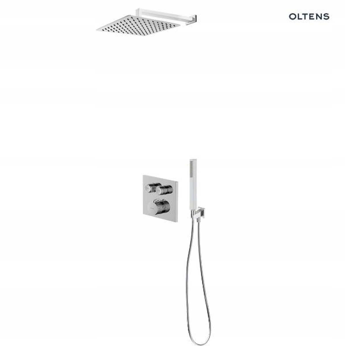 Oltens Onega S thermostaatkraan met regendouche 22x22cm, chroom