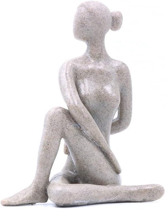 Standbeeld Sculptuur Van Een Zijwaarts Gebed Yoga Meisje Karakter Creatieve Hars Beeldje Voor Binnen Woonkamer Kantoor Home Decor 12165