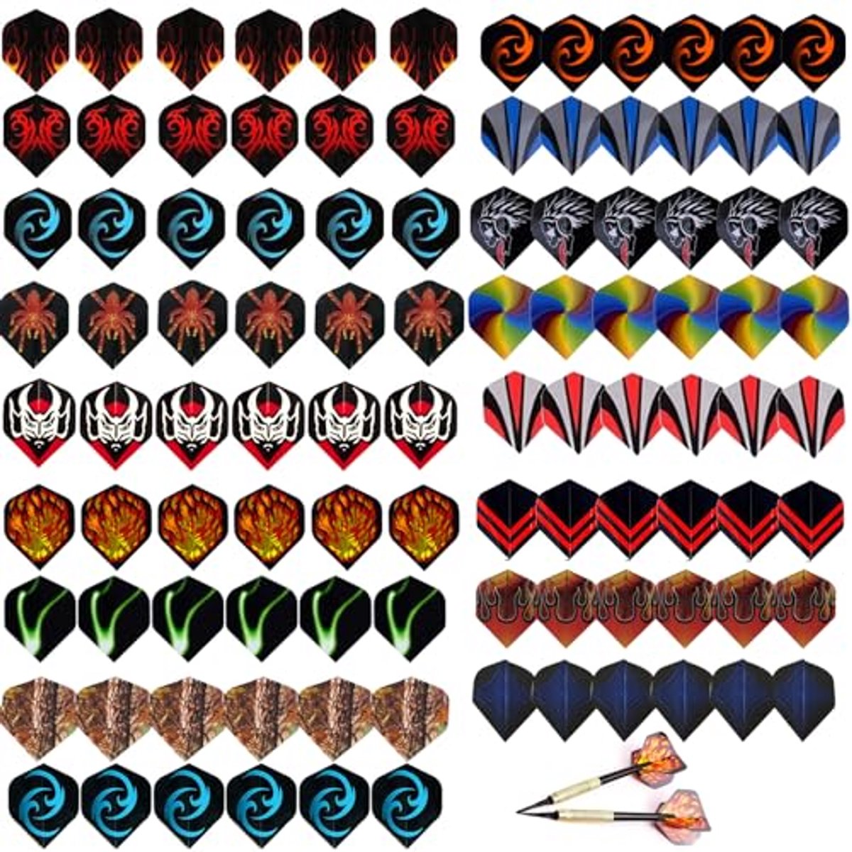 Dartaccessoires - 102 Stuks Dartvluchten en Vleugels, Professionele Standaardvormen voor Darts