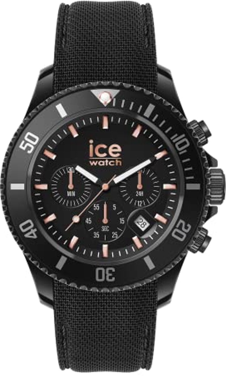 Blauwe chronograaf herenhorloge met silicone band