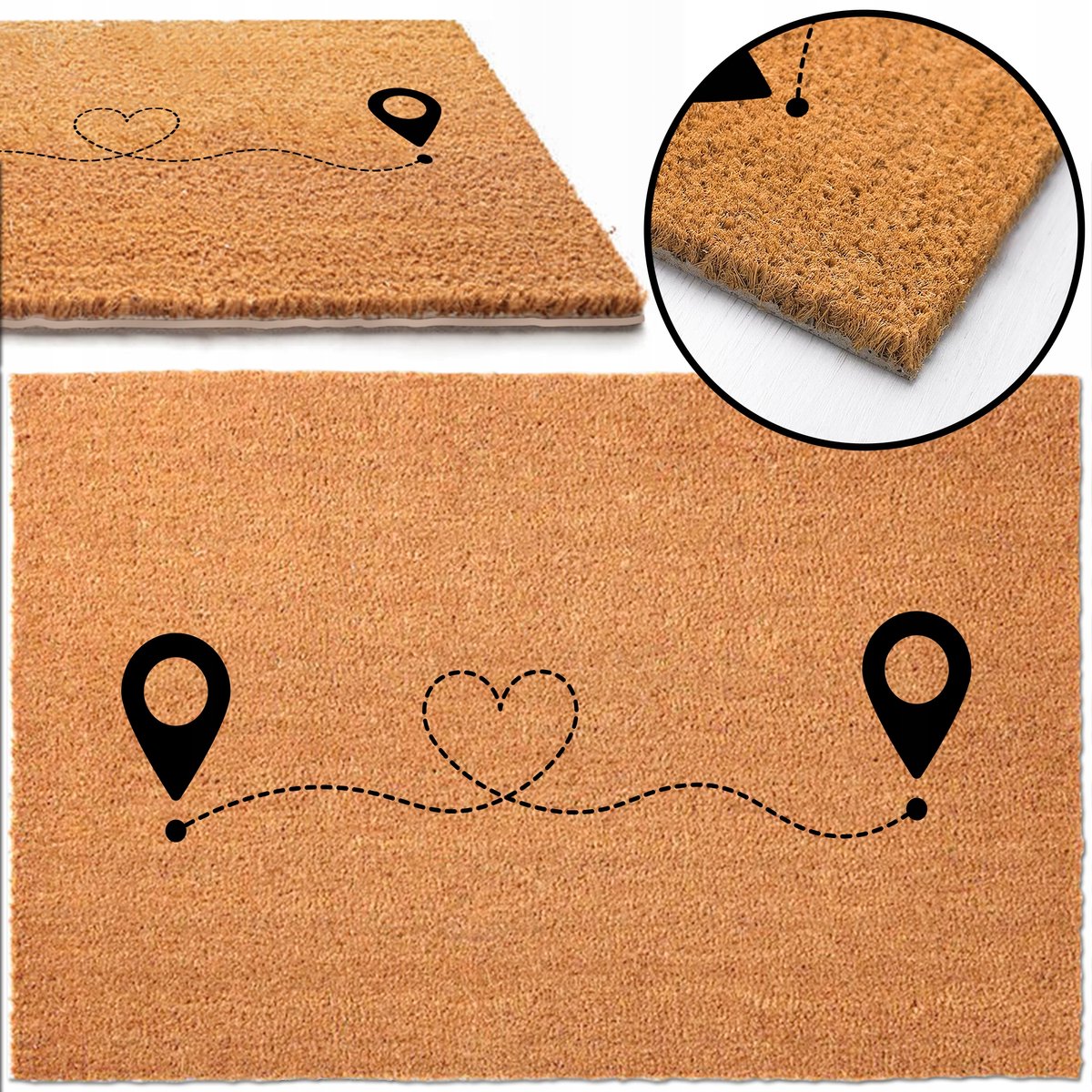 Kokosmat met harde en locatiepunten - 40x60 cm