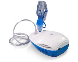 Mobiclinic Neb-1 - Aerosoltoestel - Vernevelaar met compressor - Stoom inhalator - Draagbaar - Met maskers voor kinderen en volwassenen - Draagtas - Medisch apparaat - Gezichtsstomer - Neusinhalers