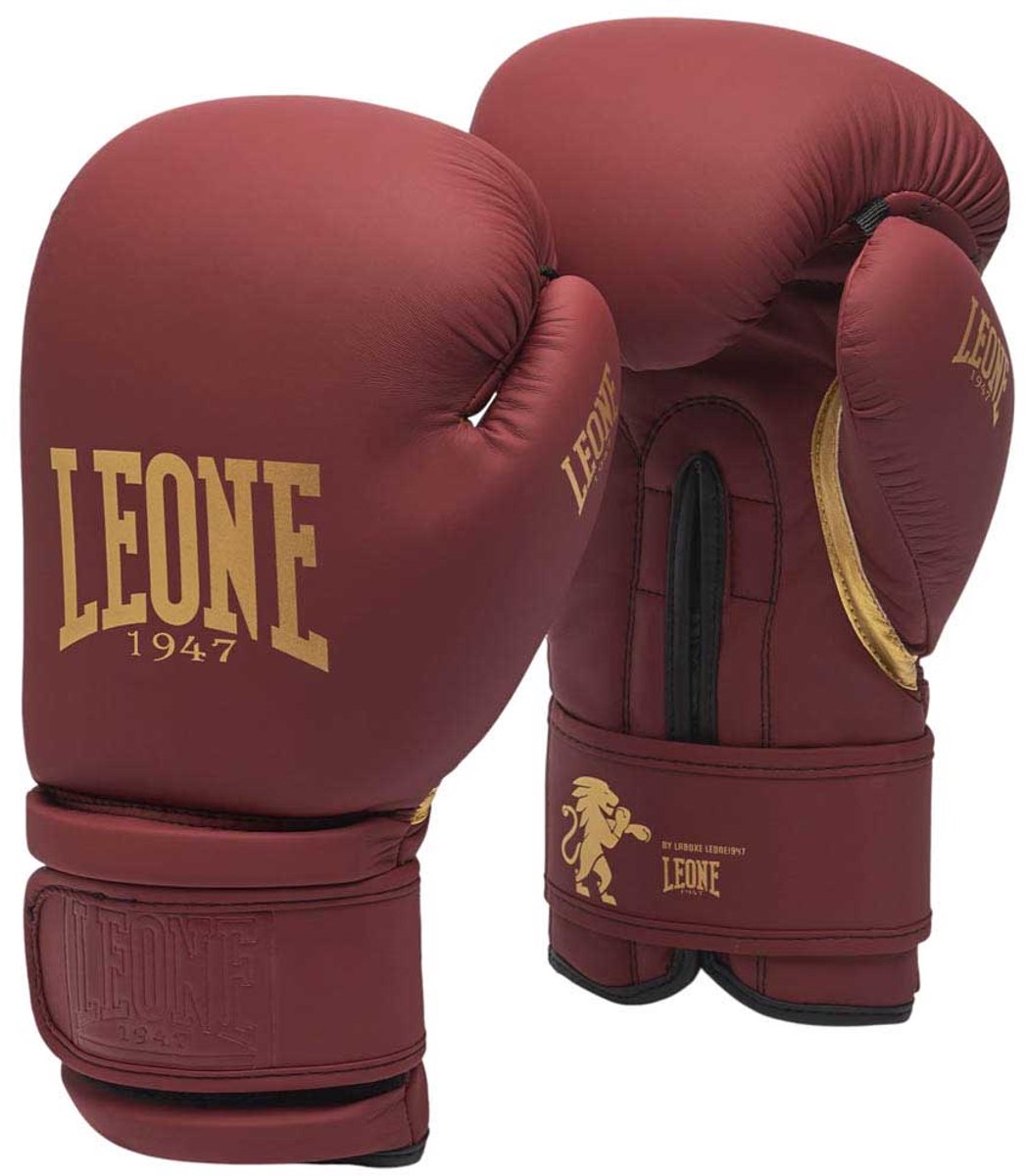 Leone1947 Black&gold Kunstleren Bokshandschoenen Rood 14 oz