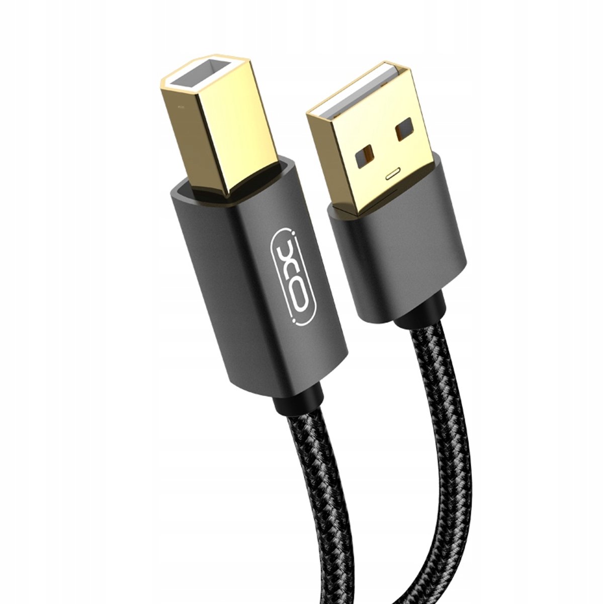 XO GB010A USB naar USB-B kabel, 1.5m, zwart