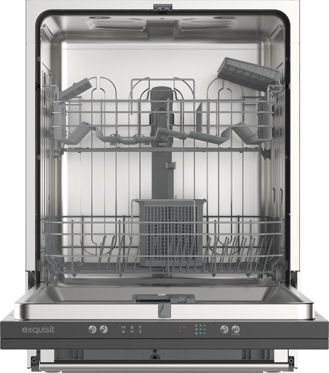 Exquisit EGSP2314-E-450D - Inbouw vaatwasser - Volledig Geïntegreerd - 14 Couverts - Bestekkorf - 6 Programma's - 60 CM