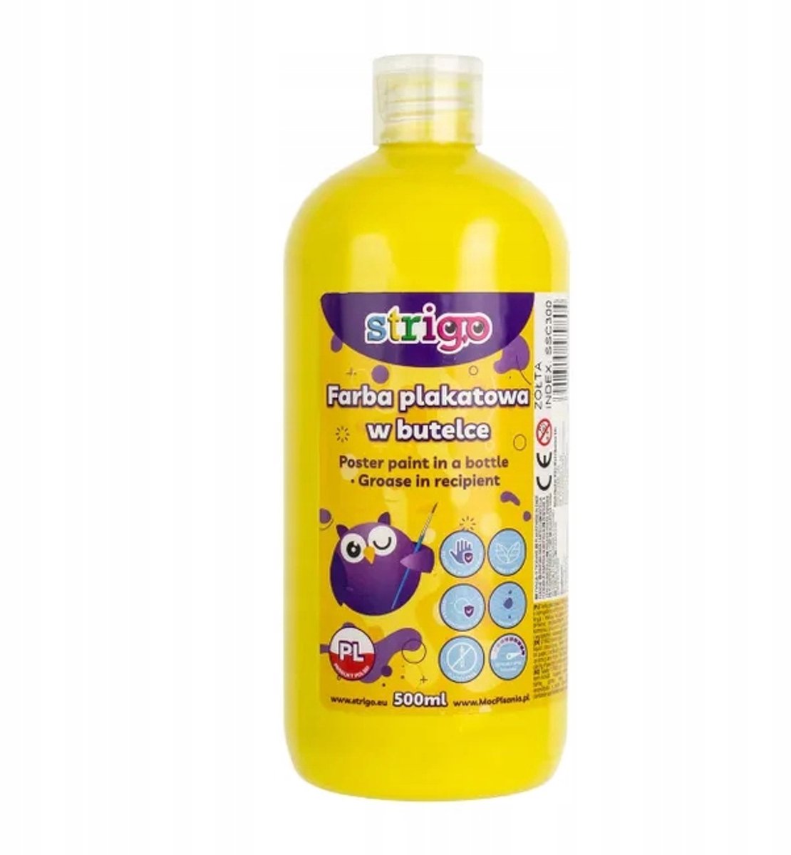 STRIGO Plakkaatverf Geel 500 ml - Hoge Kwaliteit voor Creatieve Projecten
