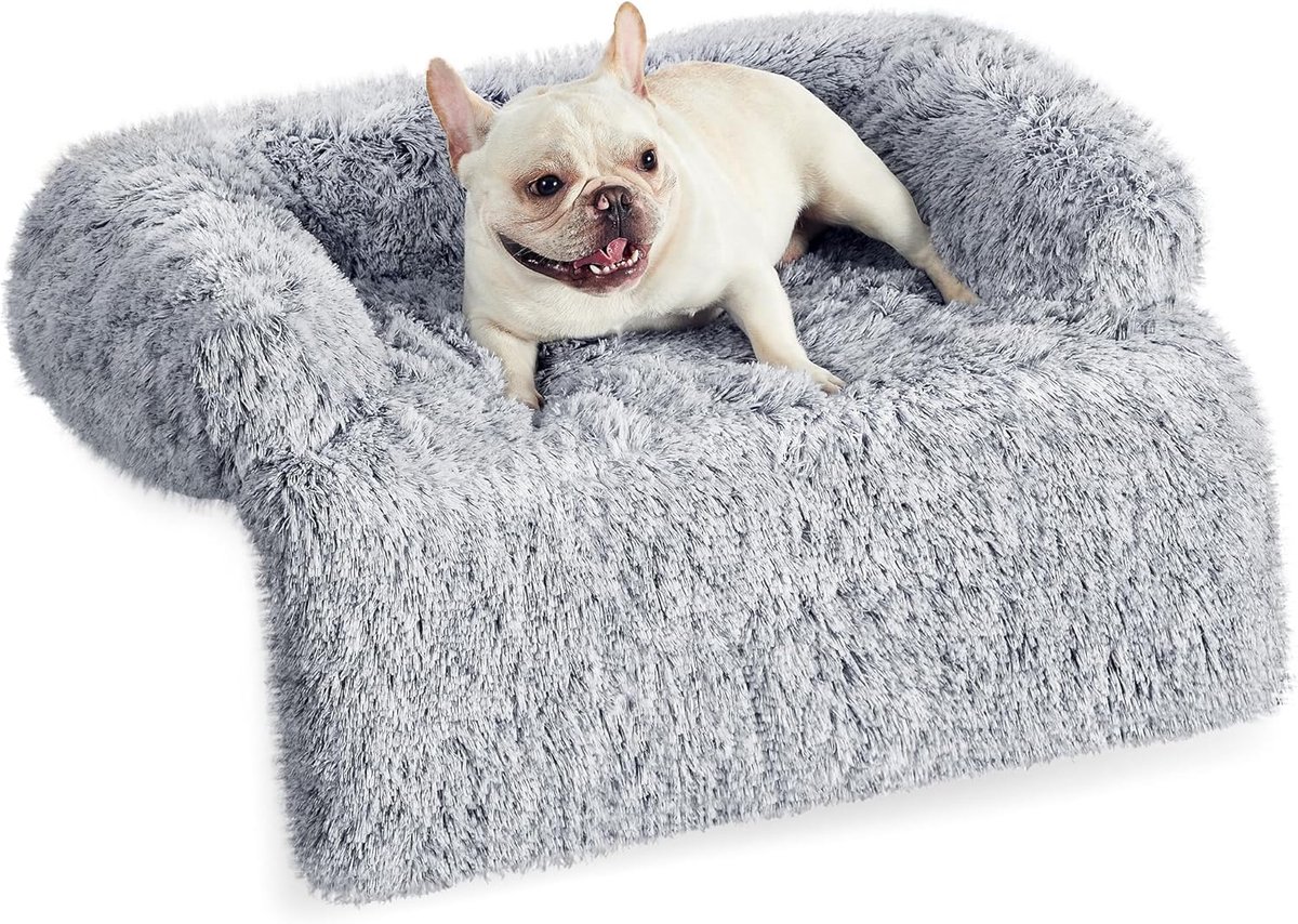 FluffyHug hondenbed pluche - Hondenkussen en bankbescherming voor kleine en middelgrote honden