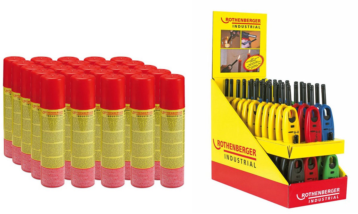 ROTHENBERGER Industrieel 66x Gaslicht Mini incl. 30x navulgas - 1...