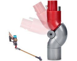 Hoek opzetstuk geschikt voor Dyson V7 V8 V10 V11 V15 - Rotatie Tot 90 Graden - Ergonomisch Stofzuigen - Steelstofzuiger Onderdelen - Rood/Grijs