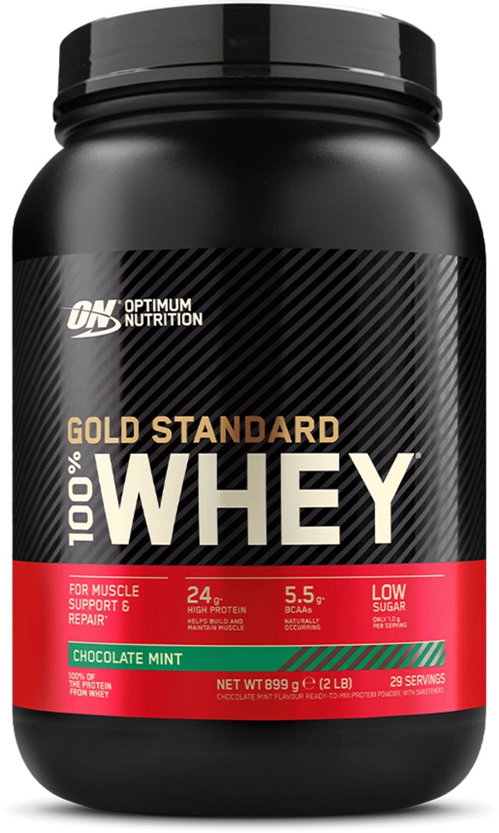 Optimum Nutrition Gold Standard 100% Whey Protein - Chocolate Mint - Proteine Poeder - Eiwitshake - 900 gram (28 servings)