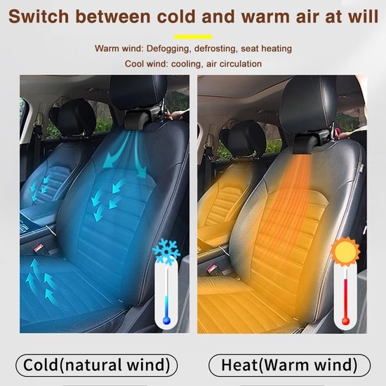 MASO Zwarte Elektrische Kachel Fan Plug In Sigarettenaansteker, Auto Heater 150W 24V Ontdooien Met Koelfunctie