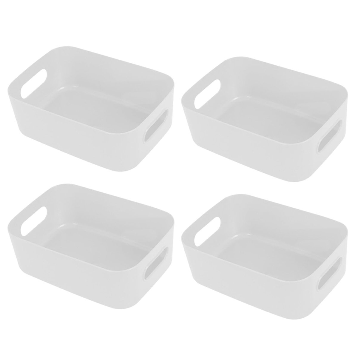 Ibenzoa® Set van vier witte kunststof opbergdozen voor keuken, badkamer en kast
