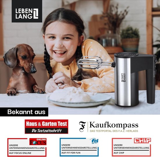 400 W Handmixer met 5 Snelheden en Turbo - Incl. Staande Houder en Roestvrijstalen Haken van Merkloos — afbeelding 5