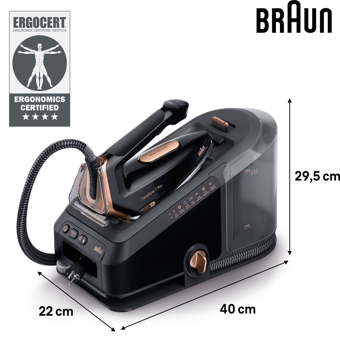 Braun CareStyle 7 Pro IS7286BK - Stoomgenerator - Automatische Instellingen - Halveert Strijktijd - Zwart — afbeelding 7