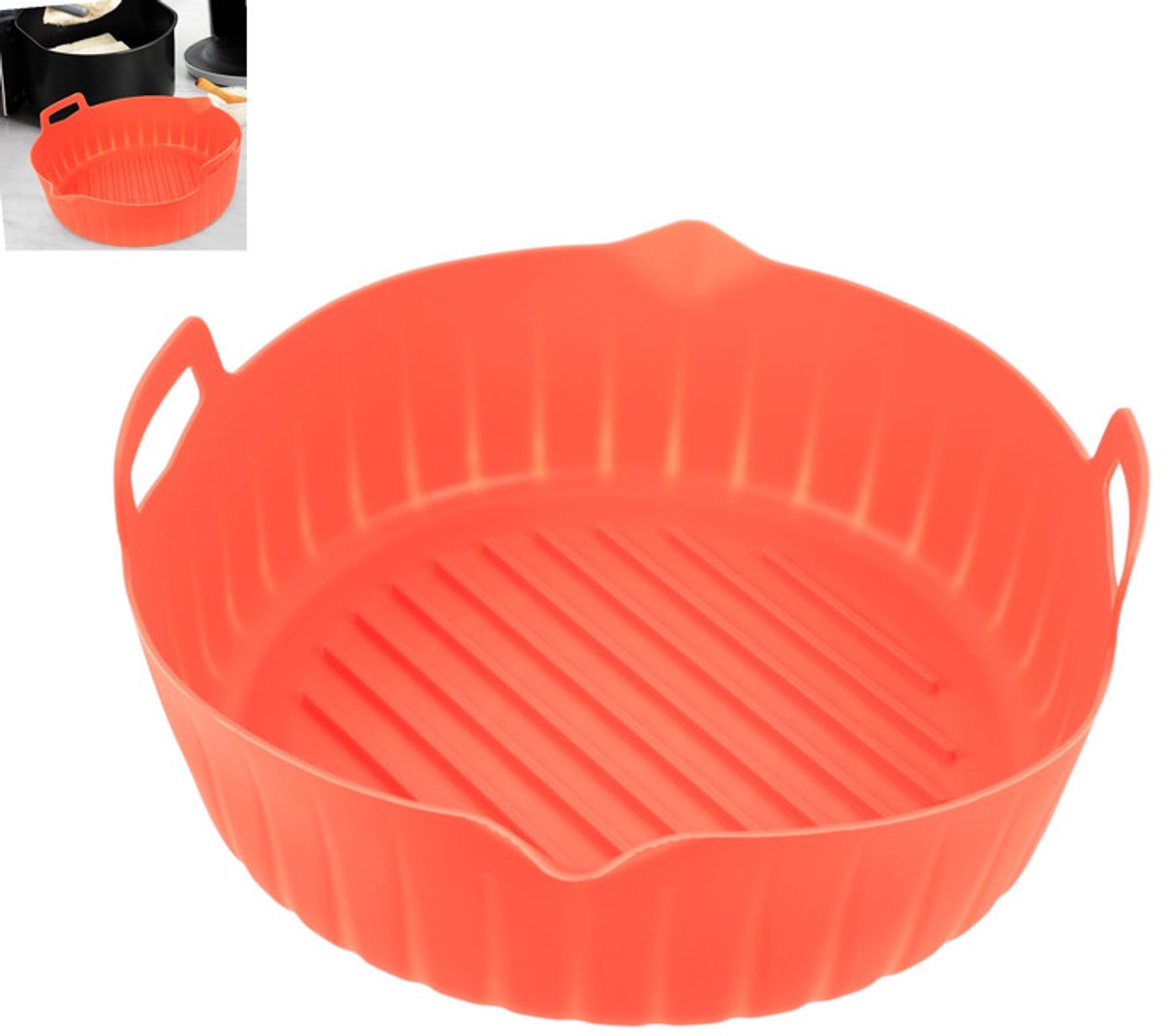 1 stuk - Airfryer siliconen voering - Herbruikbare bakplaat - Airfryer mand - Ovenaccessoire - Vervangt brandbaar bakpapier - Hittebestendige bakplaat Airfryer voering - Hittebestendige siliconen mat - Rood
