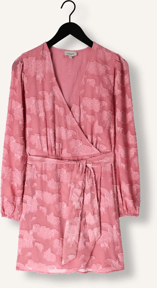 AAIKO Eloise Chiffon Flower Pes 509 Dames - Jurk - Roze - Maat S