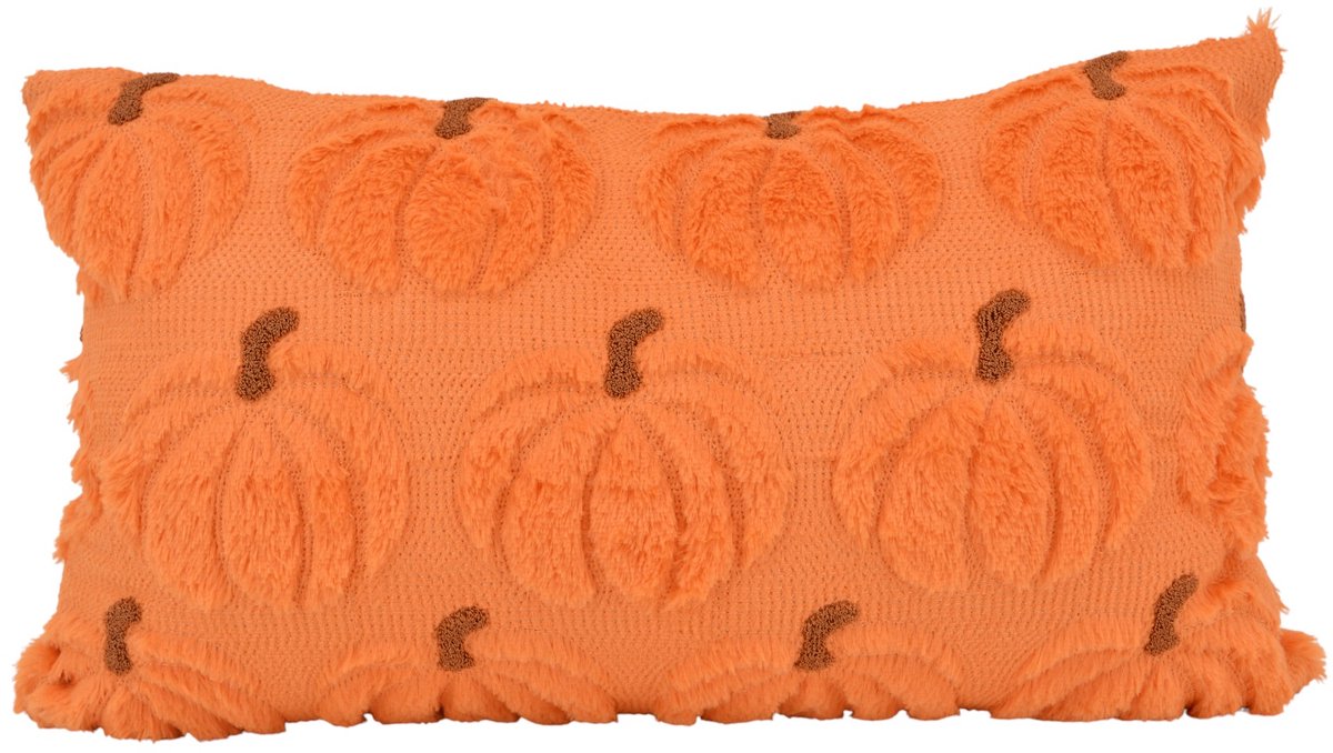 NOVÉE Sierkussen Furry Pumpkin - Pompoen Oranje | 30 x 50 cm | Polyester oranje 30x50