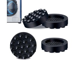 Verpakking van 4 schokdempers voor wasmachines met 19 krachtige zuignappen, antislipvoetjes voor wasmachine en droger, minder lawaai en voorkomen dat de wasmachine beweegt.