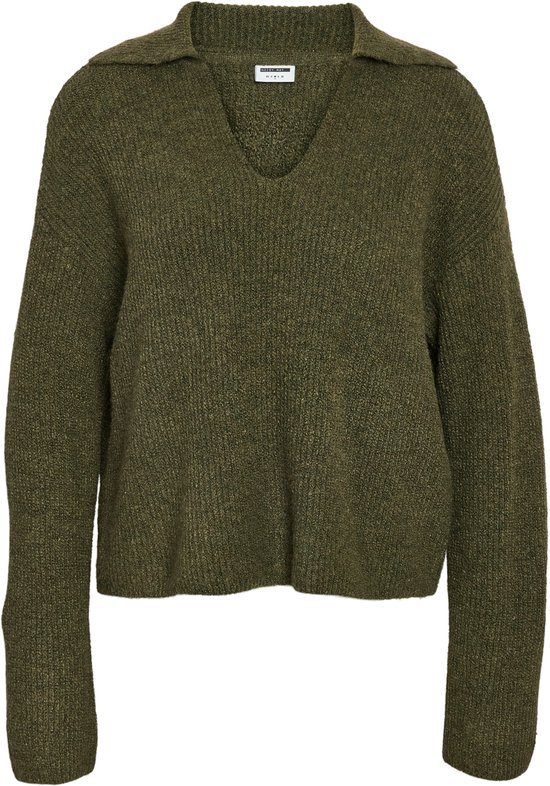 Noisy may Trui Nmnella L/s Polo Wide Sleeve Knit F 27034690 Kalamata/melange Dames Maat - M