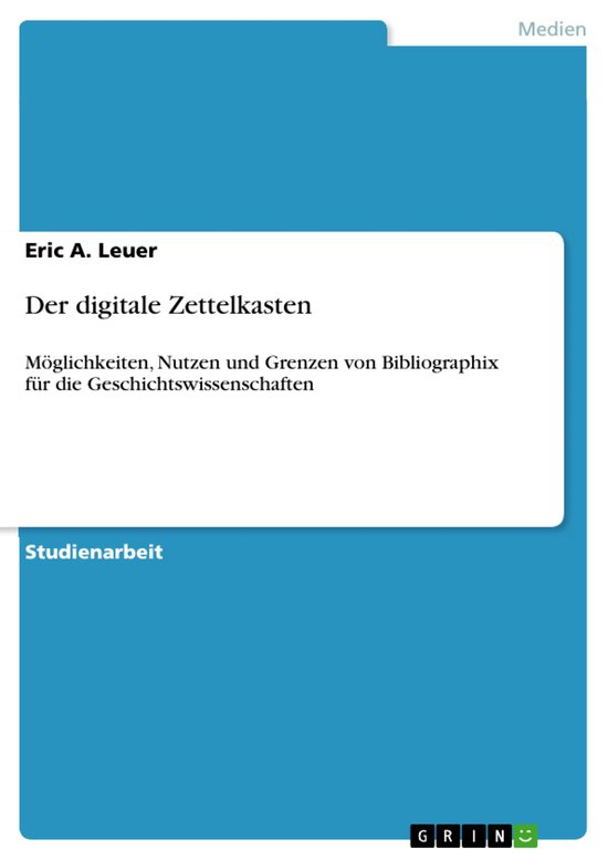 Der Digitale Zettelkasten - cover