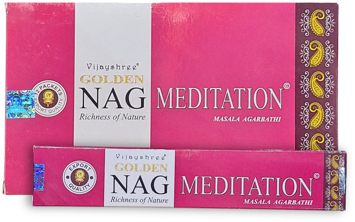 Ruben Robijn Golden Nag Meditation wierook 15 grams - doos van 12 st. n.n.b