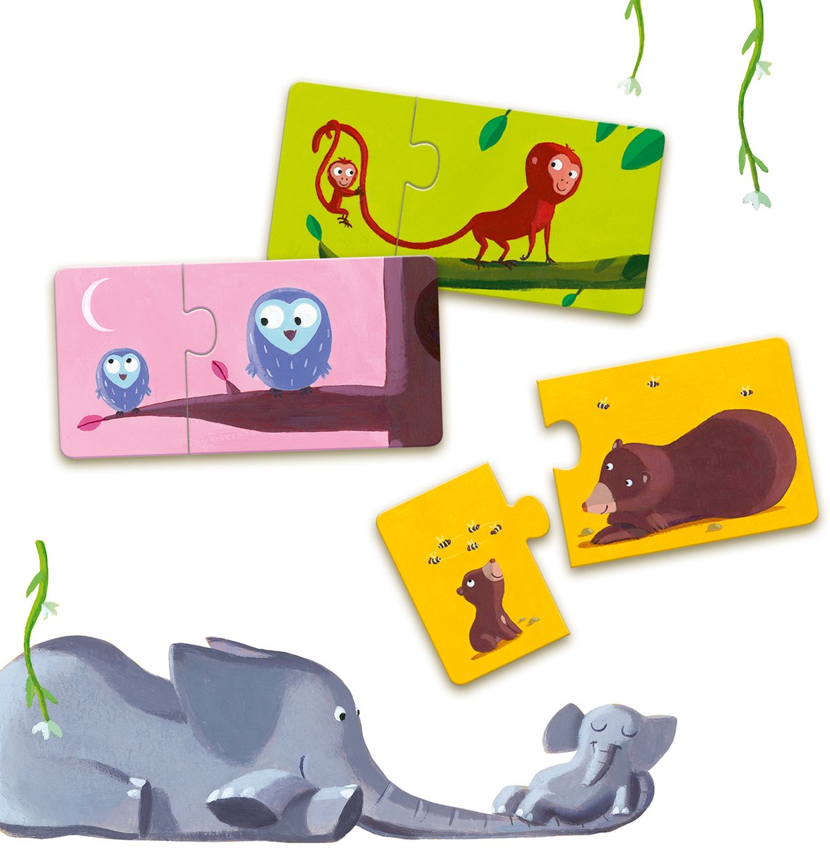Djeco - Mama en baby - 12 x 2 stukjes