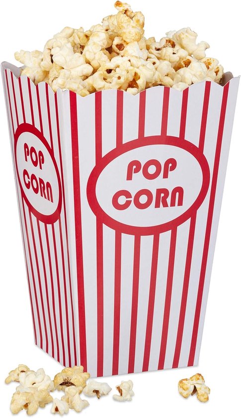 Doodadeals® - Popcorn Bakjes – Duurzaam – Popcorn Zakjes – 16 x 10,5 cm – Karton – 12 stuks