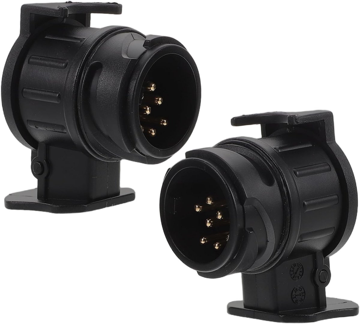 Aanhanger verloopstekker - 2 Stuks - Universele stekker - adapter verloop - 13 naar 7 polig - aanhangerstekkers - Auto / Caravan trekhaak verloop - Zwart - Aanhanger Stekker Verloop - 12V - waterdichte