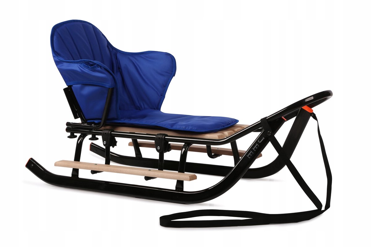Slee met rugleuning, voetsteunen en matras voor kinderen