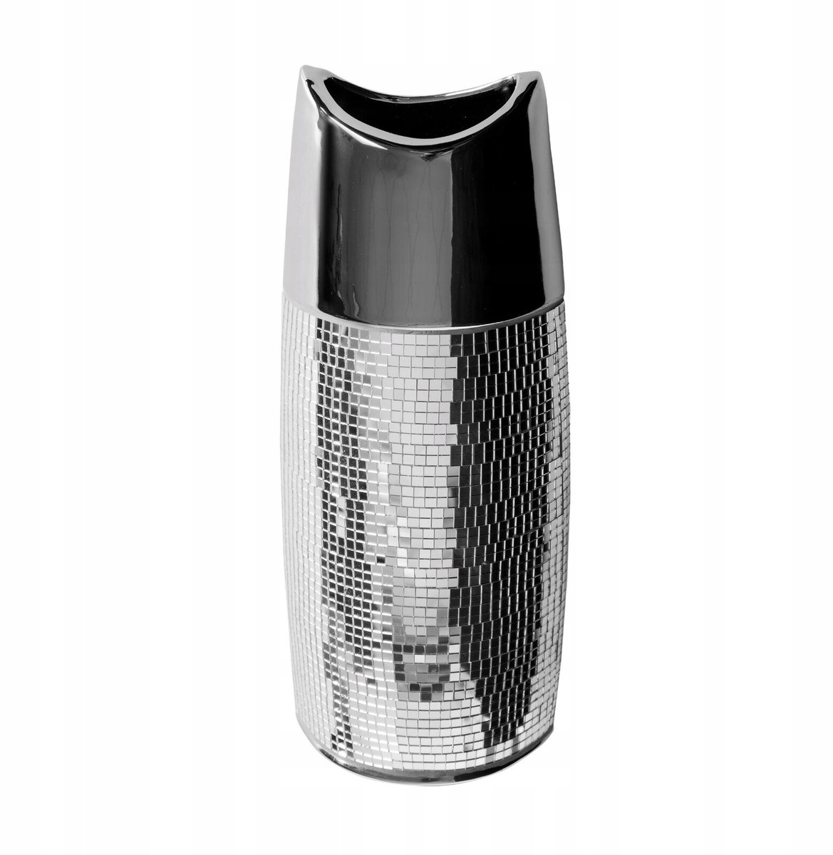 Decoratieve Vaas Mirona 14x9x35 cm Zilver Keramiek