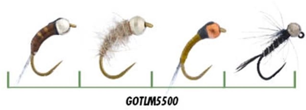 Garbolino Nymphe Set X4 met tungsten - Soort : Sterk Water - Diep en Helder Water