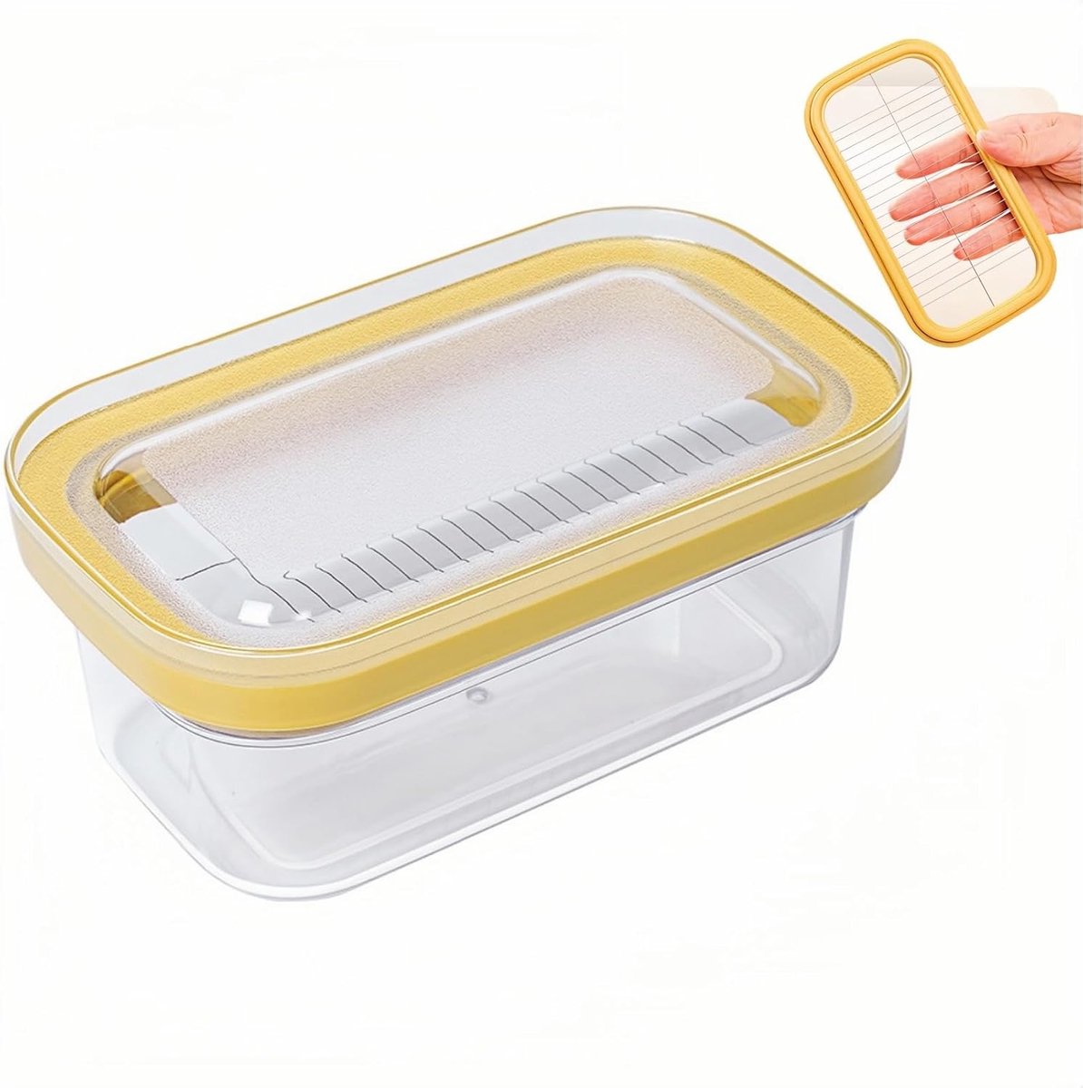 Botersnijder Bewaardoos - 2-in-1 Luchtdichte Container - Botervloot met deksel - Roestvrij Staal 304 Snijmachine - Botervlootje Vershouddoos - Perfect voor Verse Boter - Koelkastopslag - Feestdecoratie - Kerstversiering - Kerst