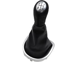 Schakelknop met 5 versnellingen voor auto's met versnellingspookhoes - Geschikt voor diverse modellen - Zwarte versnellingspook knop.