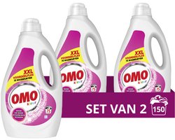 Product afbeelding van OMO Vloeibaar Wasmiddel Kleur 75 Wasbeurten - 2 x 3750 ml - Voordeelverpakking