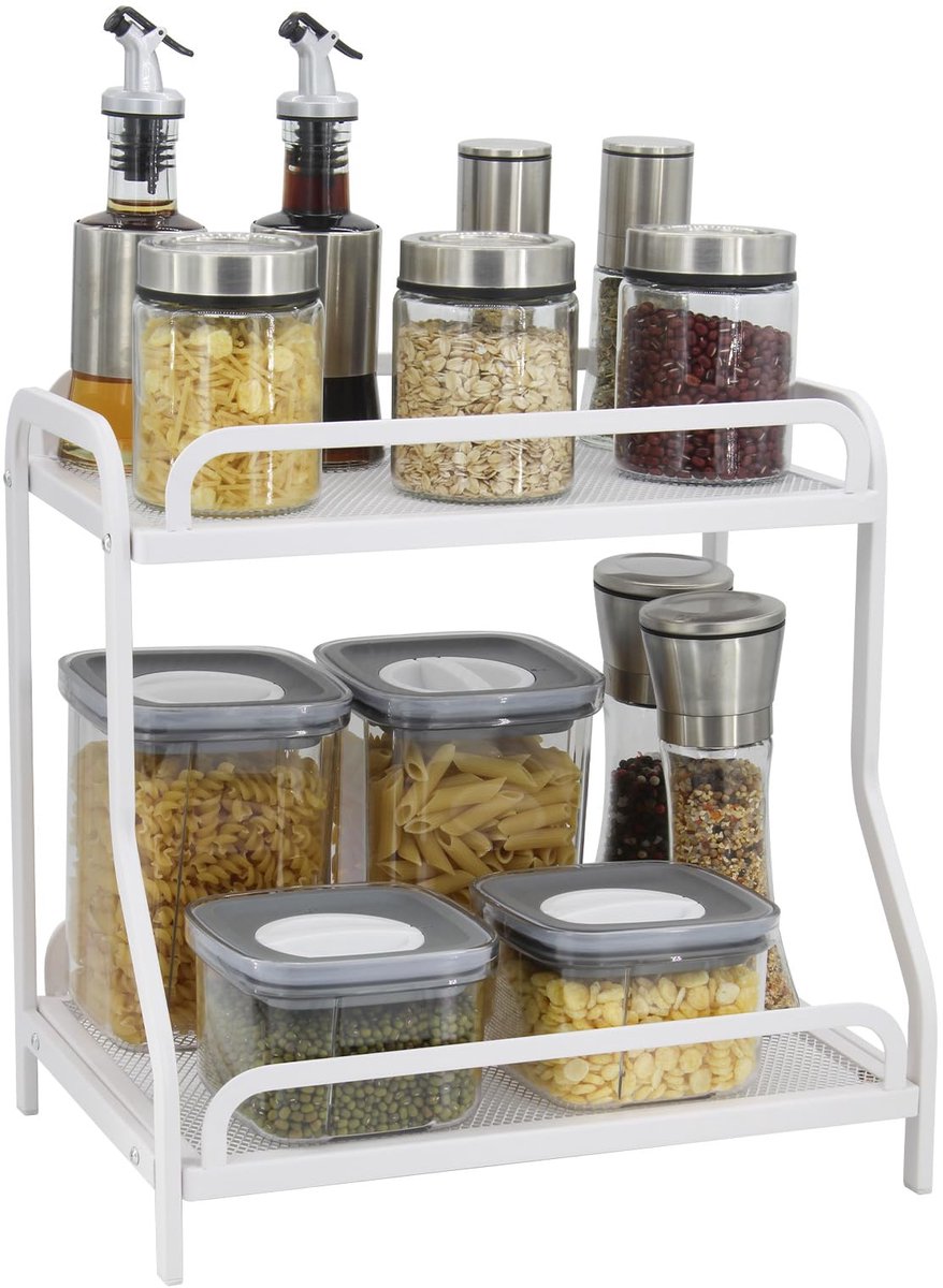 Unyqoos® Tweedelig multifunctioneel opbergrek voor badkamer en keuken, wit