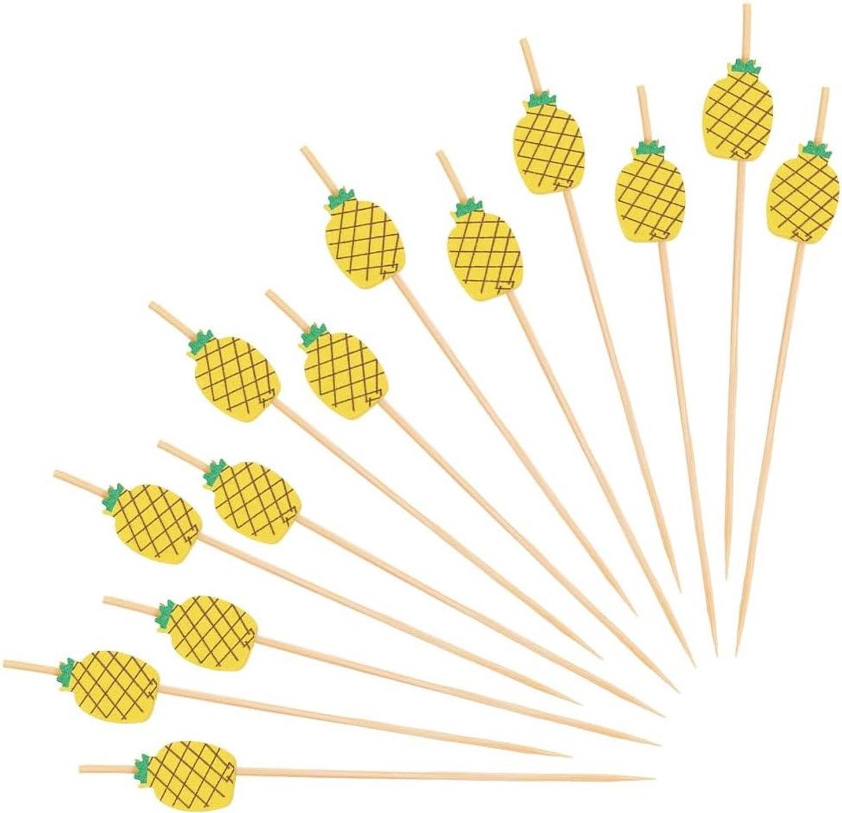 Allecto Plus - Ananas Bamboe Spiesjes - Cocktailpicks - 100 Stuks