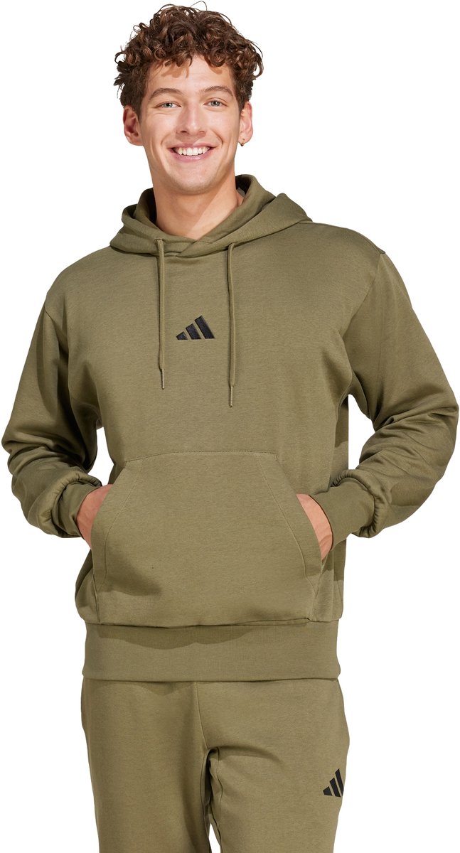 Adidas Sportswear Essentials Feelcozy Fleece Hoodie Heren Groen