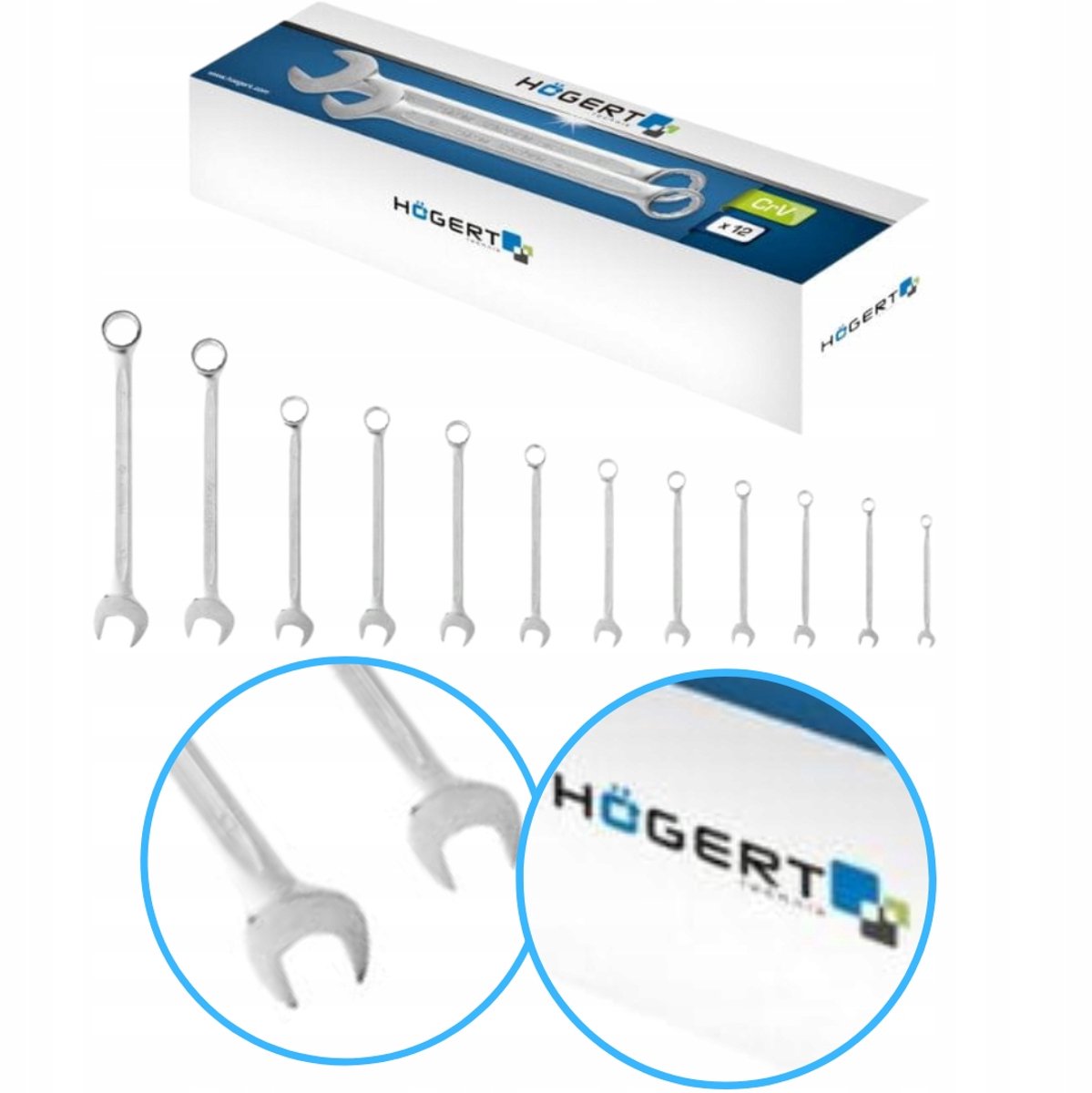 Hogert Ring- een steeksleutelset 6-24mm - 12 stuks