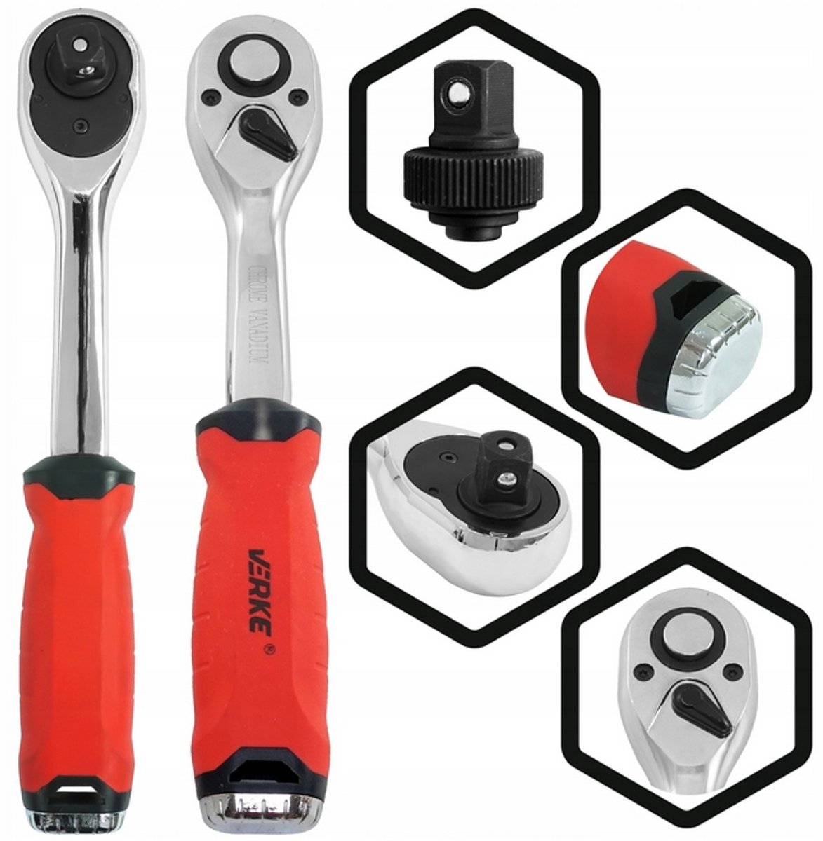 Verke Ratelsleutel 1/2" 72T - Robuust en Betrouwbaar